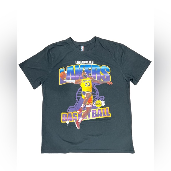 NBA Lebron James Los‎ Angeles Lakers T-Shirt size X-Large Black - Picture 1 of 8